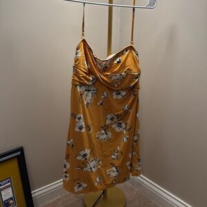 Garnet Hill size 18 mustard colored swim dress